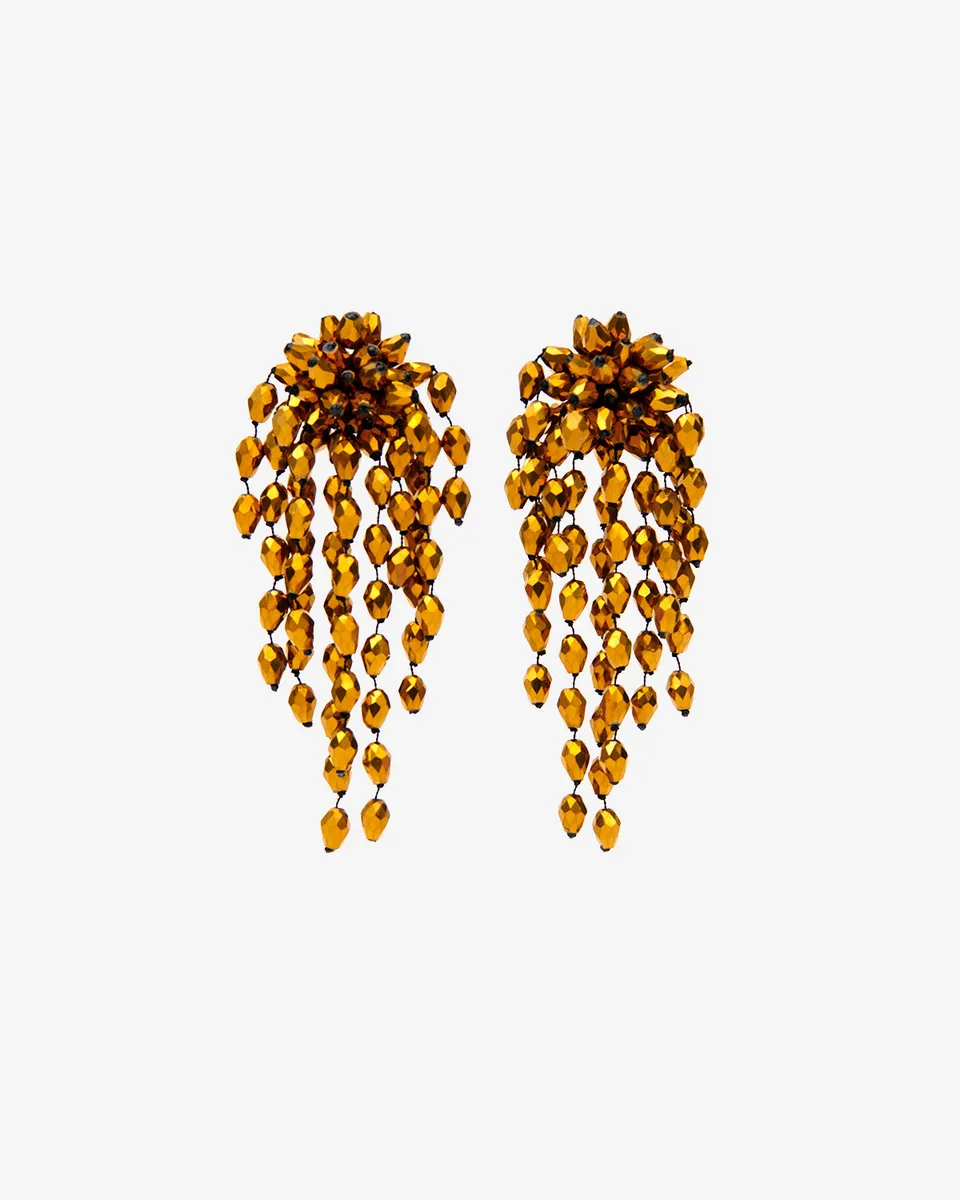 Isabel Marant Bijoux Hanabi boucles d'oreilles bronze-argenté perles