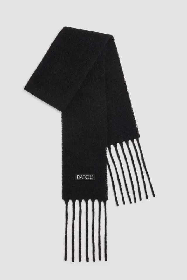 Patou AC117 écharpe alpaga Noir franges
