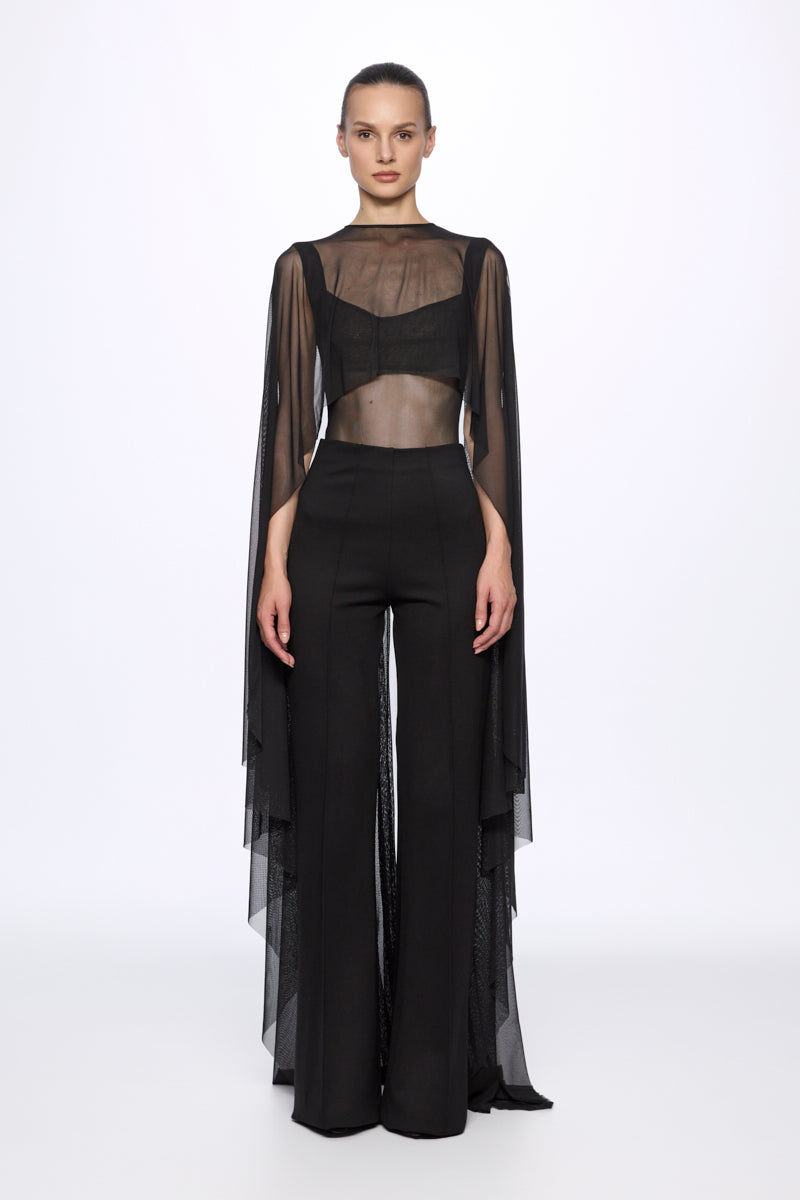 ATU Body Couture Tops cape mesh noire taille unique