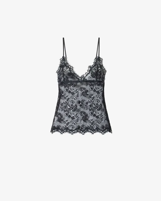 Isabel Marant Adiena top dentelle noir col V