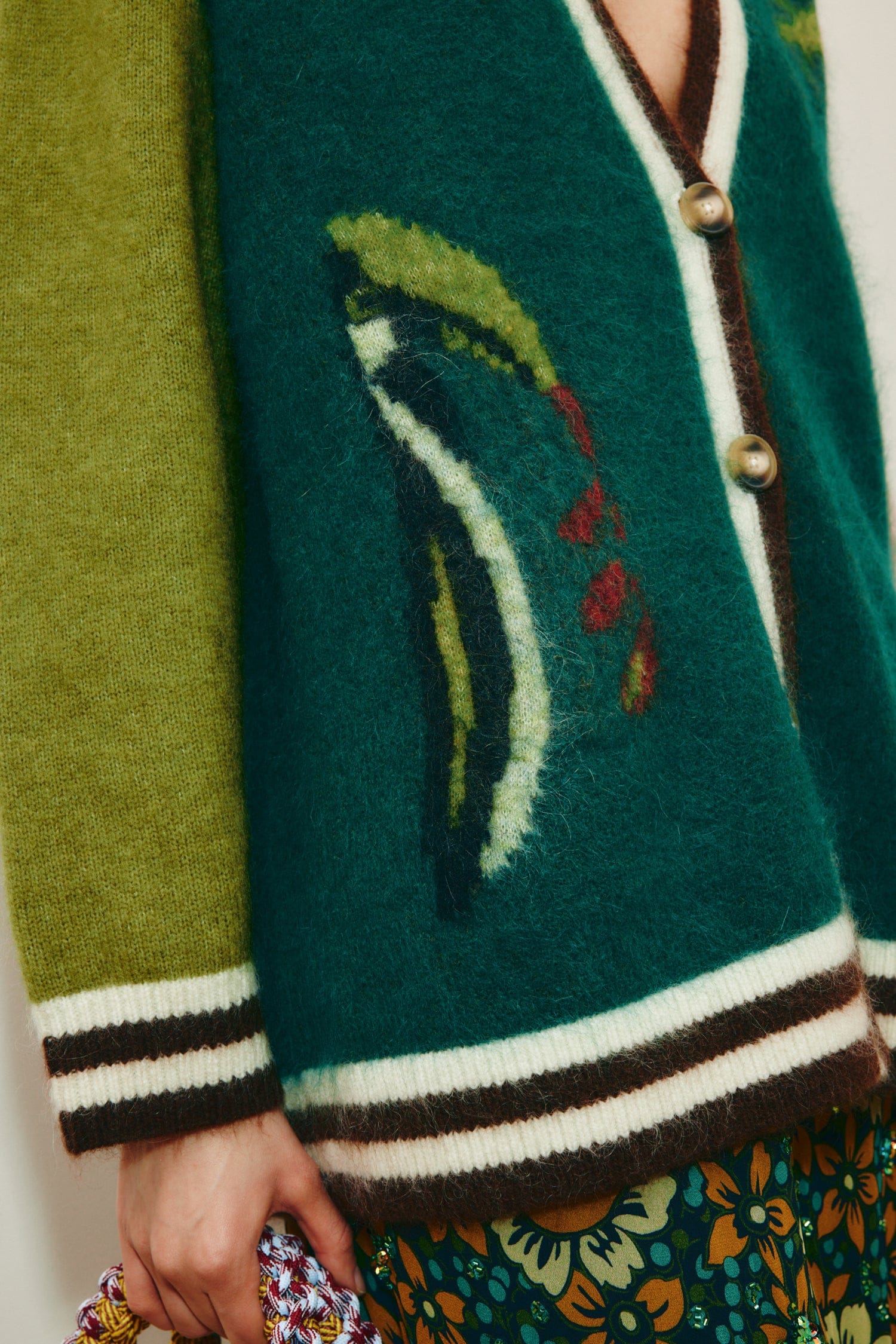 Alemais Toucan Tango Cardigan mohair taille M jungle