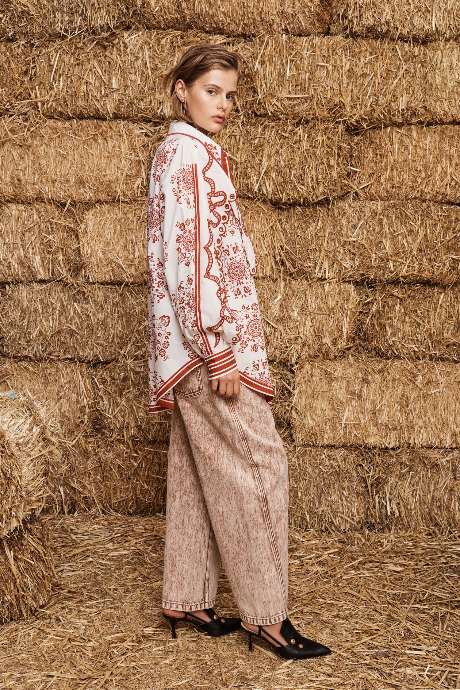 Alemais Giddy chemise brodée coton manches longues