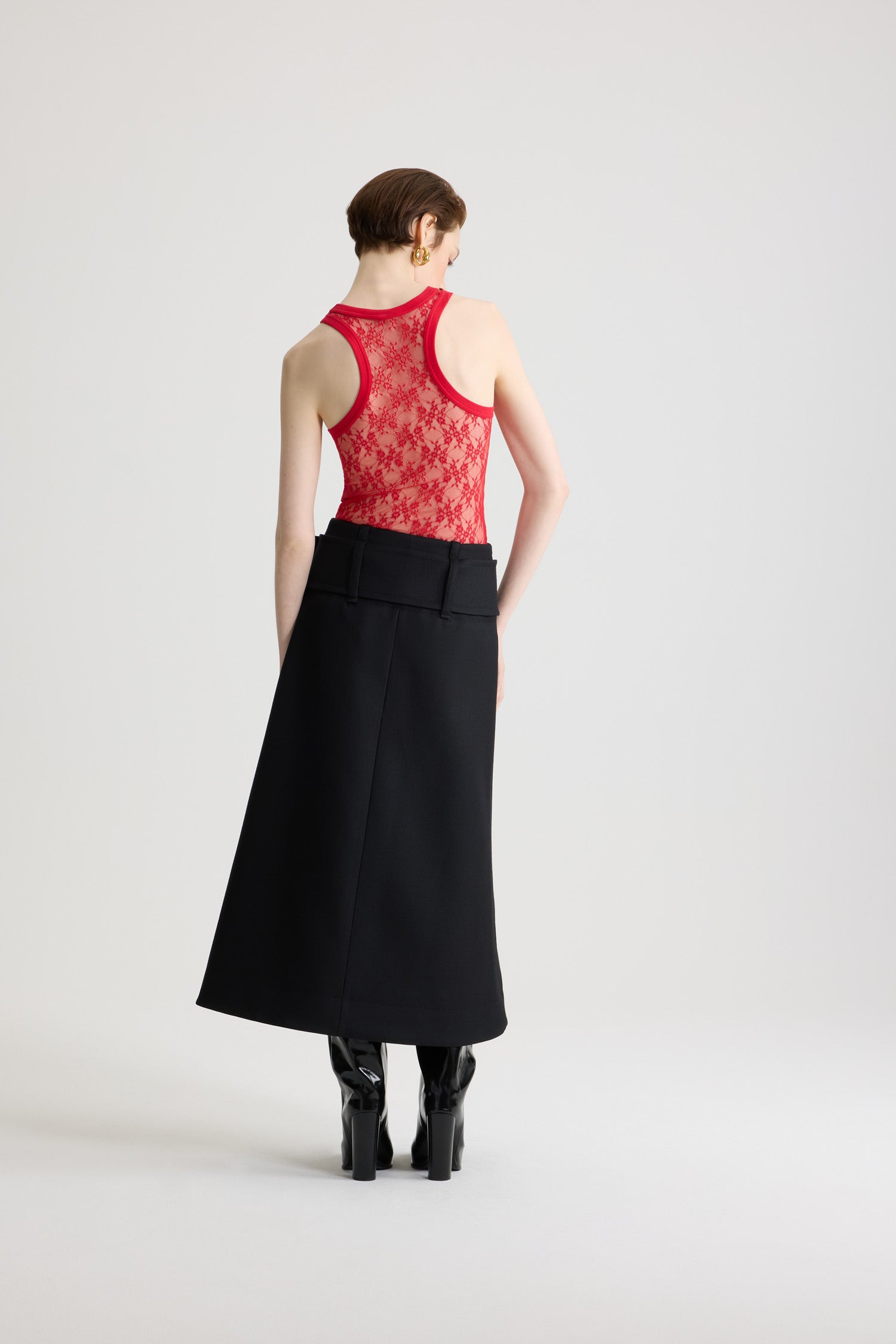 Patou Tank Top Jersey Dentelle Rouge Babylone