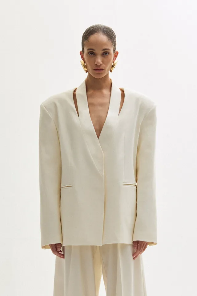 ATU Body Couture Scar blazer ivoire laine oversize