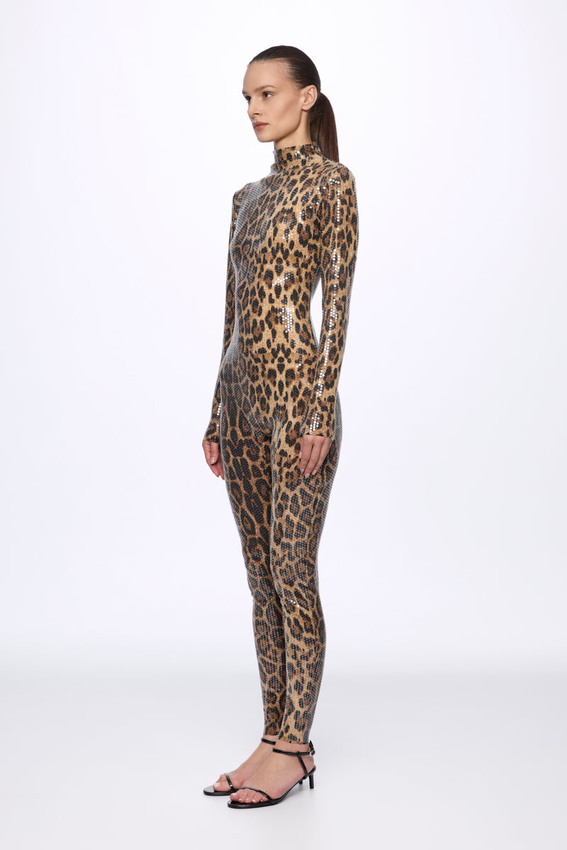ATU Body Couture Catsuits combinaison léopard sequins S
