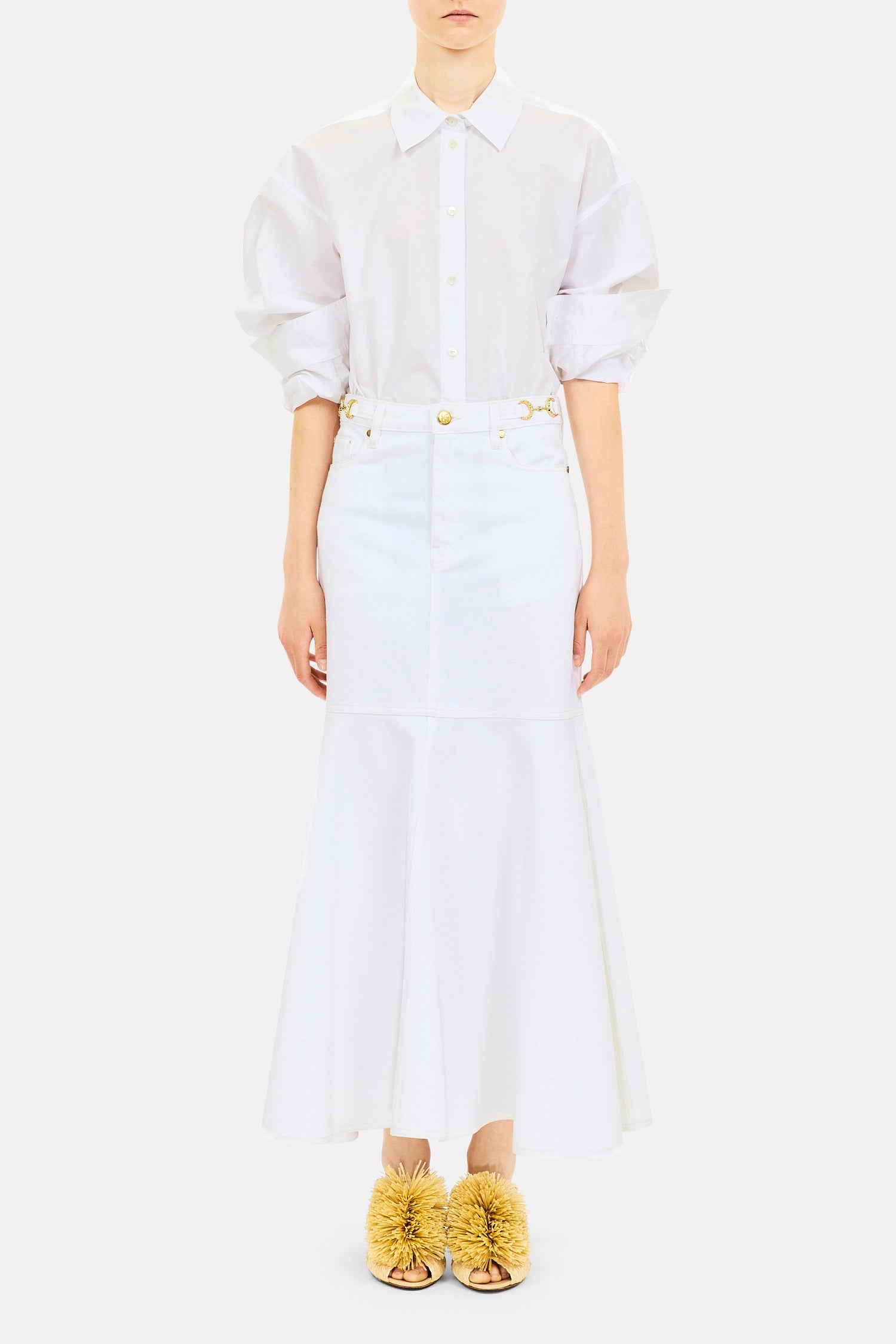 Ulla Johnson Laia blouse coton Egret popeline satinée