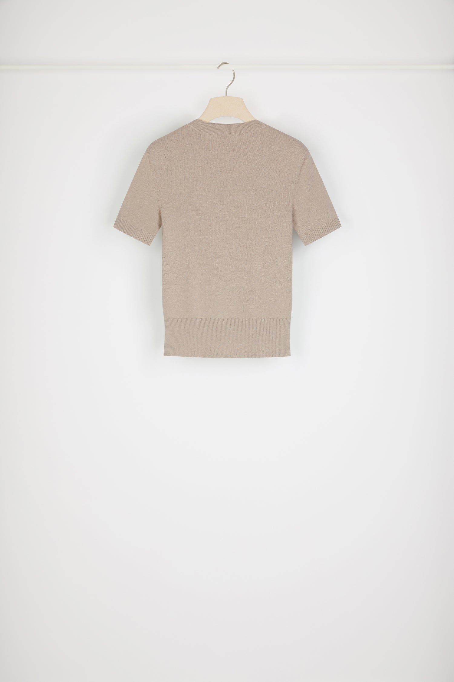 Patou KN068 top coton bio beige Parchment logo