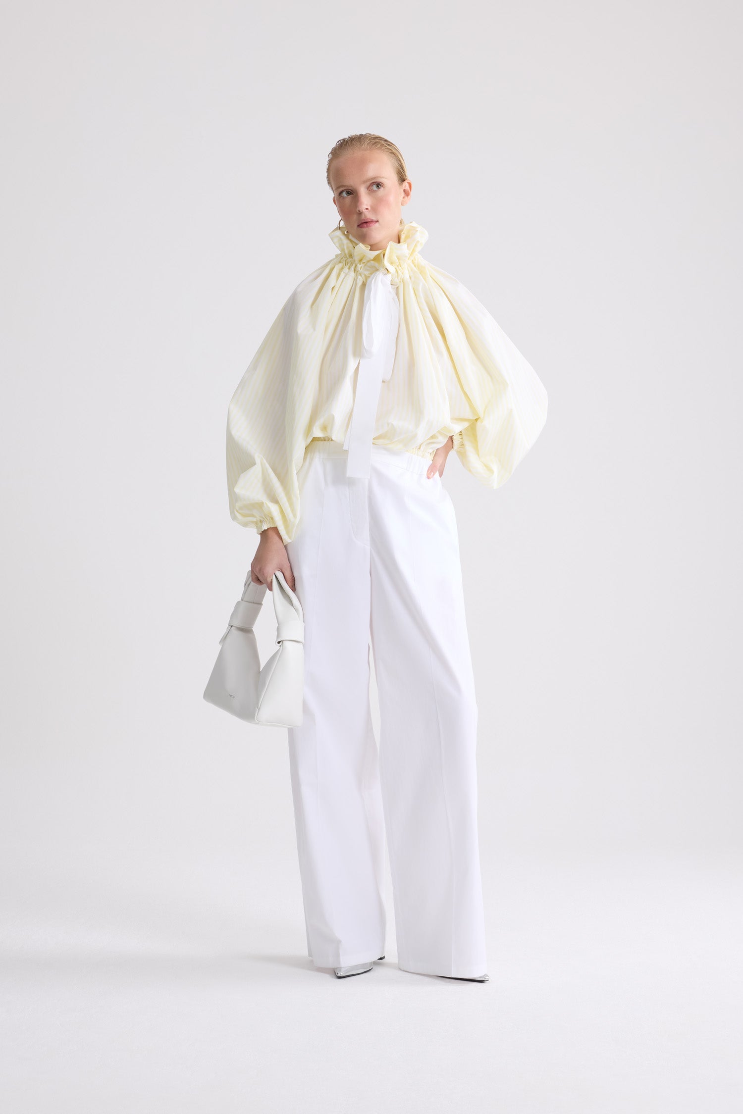 Patou TO017 top rayé jaune coton bio volumineux