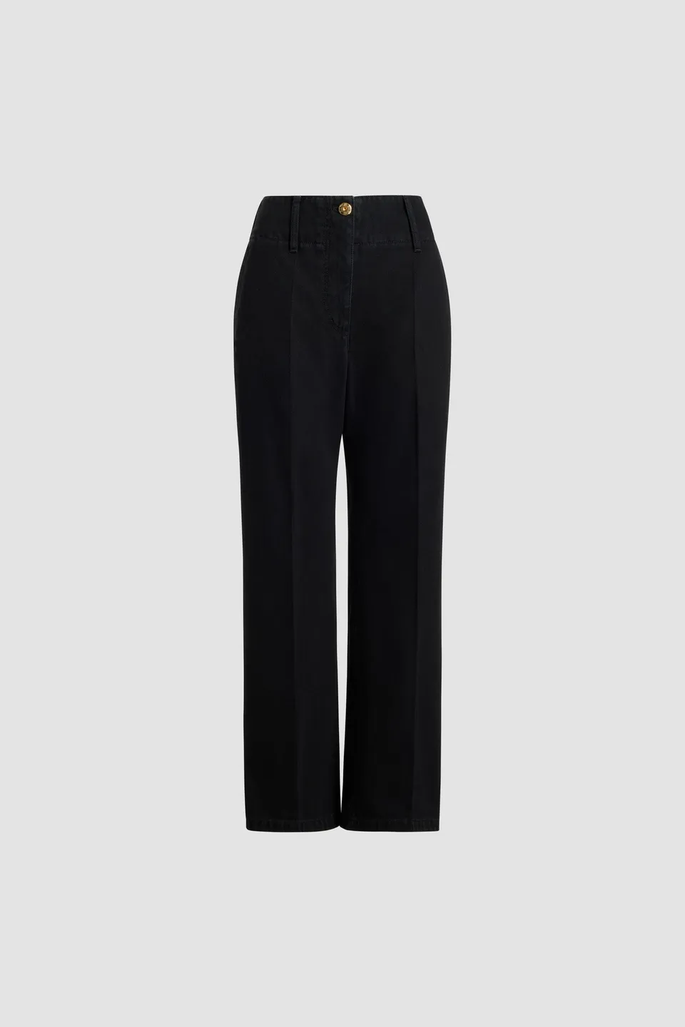 Patou TR044 pantalon jean denim bio noir ceinture large