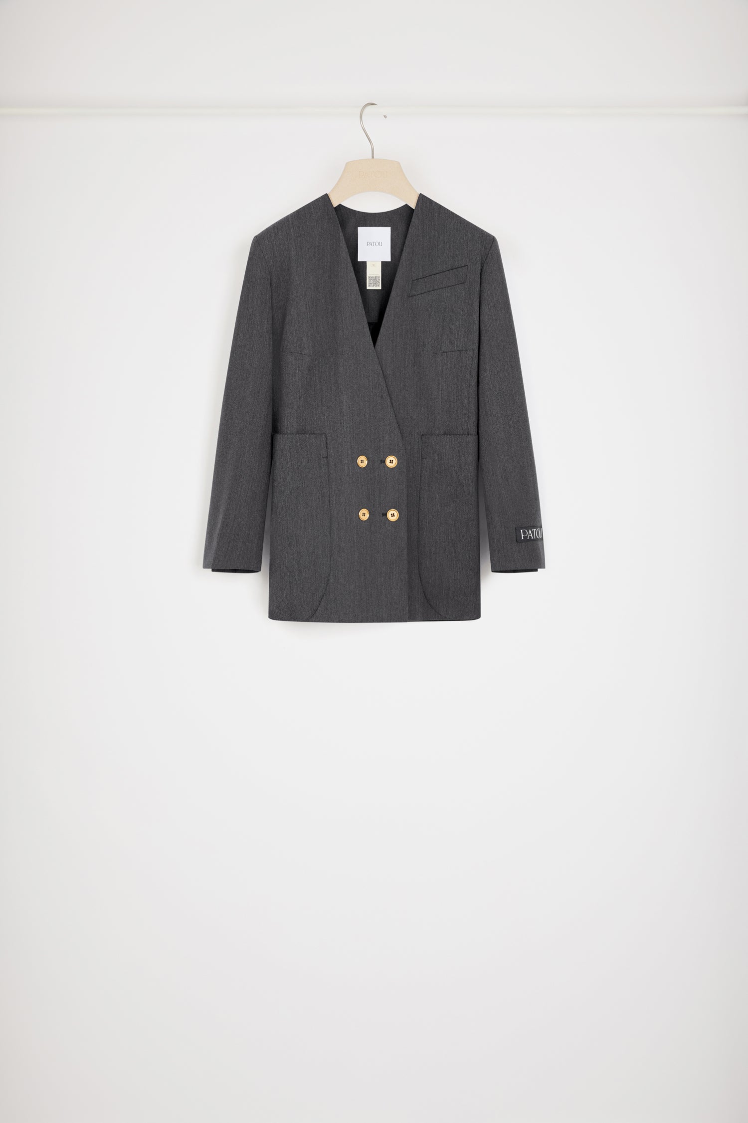 Patou H23JA0020103959A veste croisée anthracite laine 34-44
