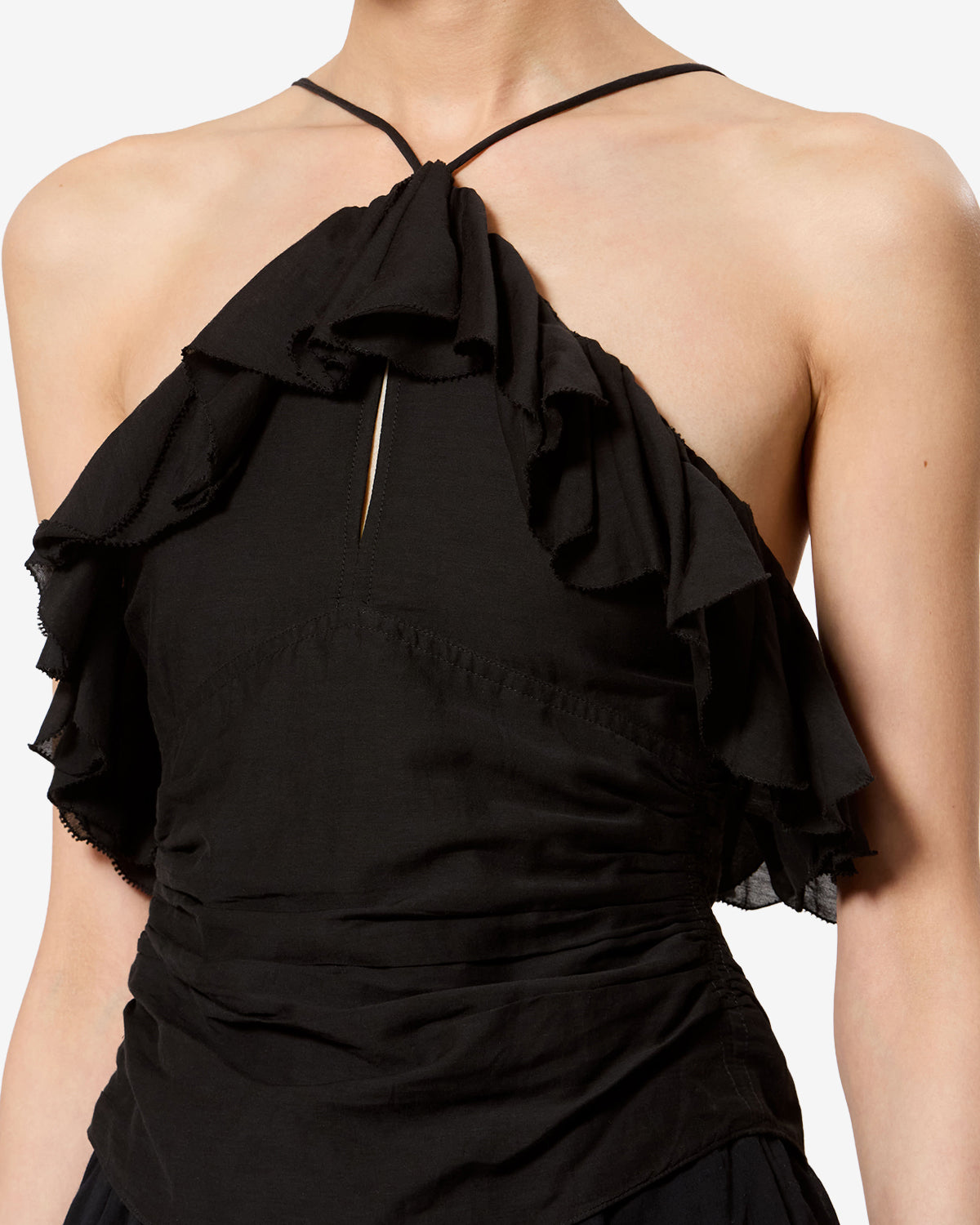 Isabel Marant Djimia HT0900FB top noir voile volants