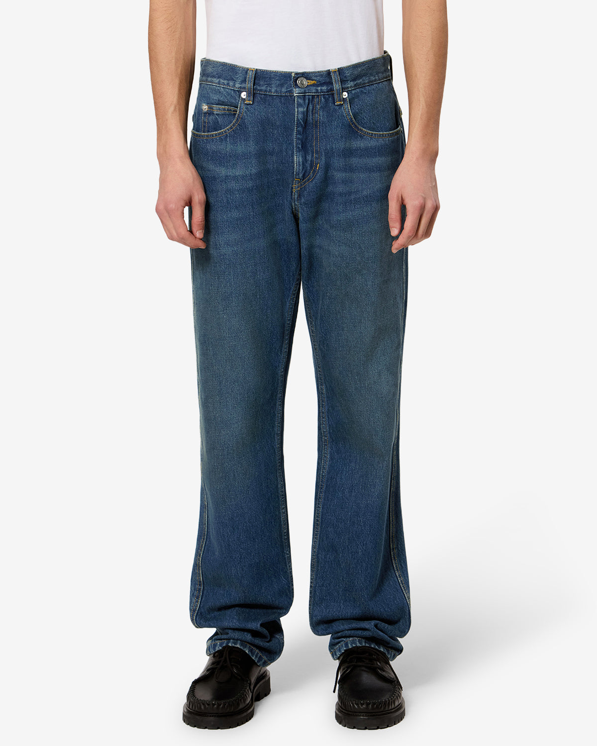 Isabel Marant Lewys PA0469HG jean droit bleu délavé