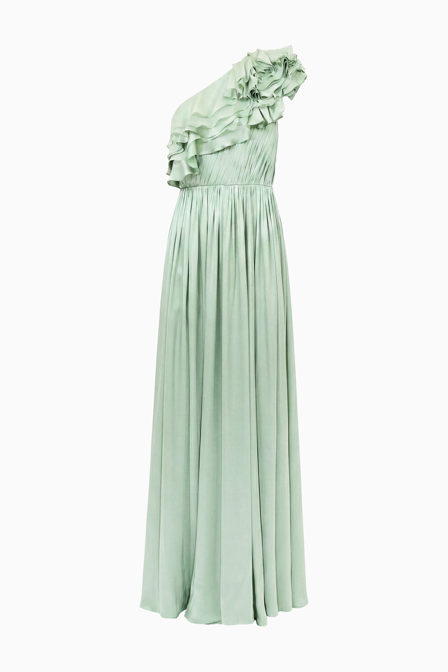Ulla Johnson Avalina robe soie une épaule celadon