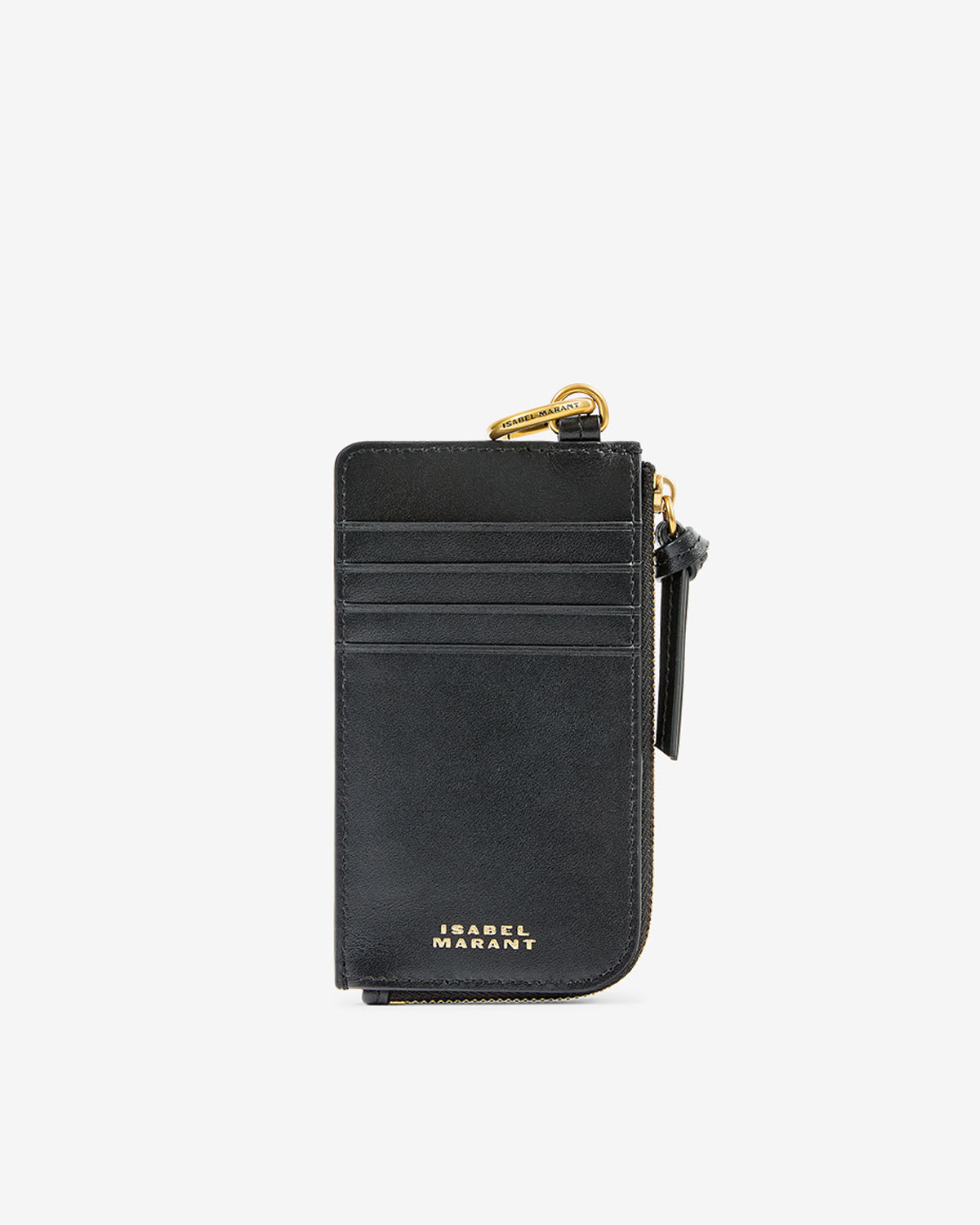 Isabel Marant Oskan porte-cartes cuir noir zippé