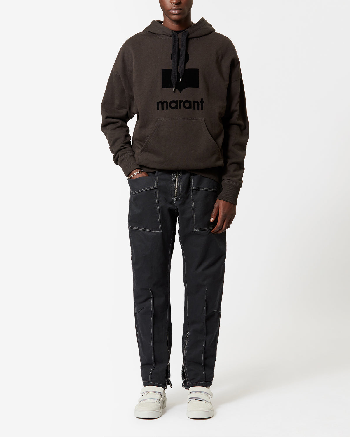 Isabel Marant Miley SW0027HA sweat capuche coton noir délavé