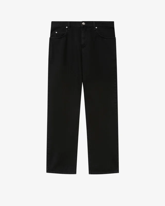 Isabel Marant Dromie jean droit noir délavé coton
