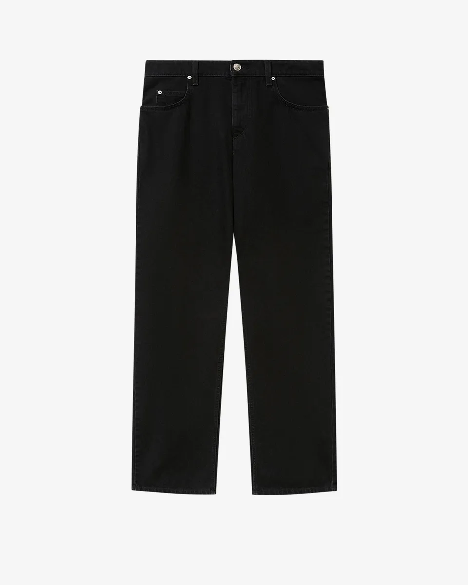 Isabel Marant Dromie jean droit noir délavé coton