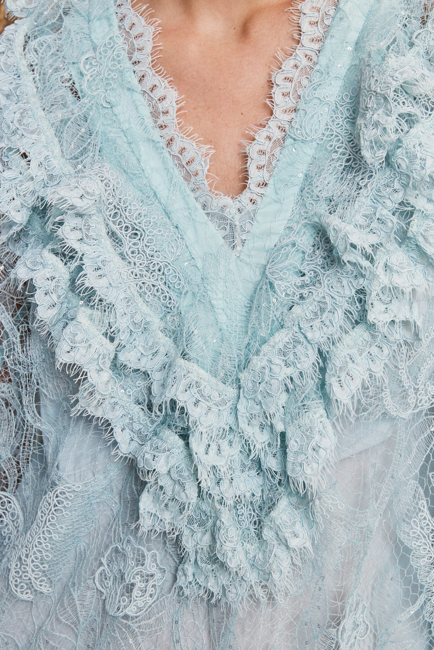 Alemäis Winifred Lace Mini robe mini dentelle volants