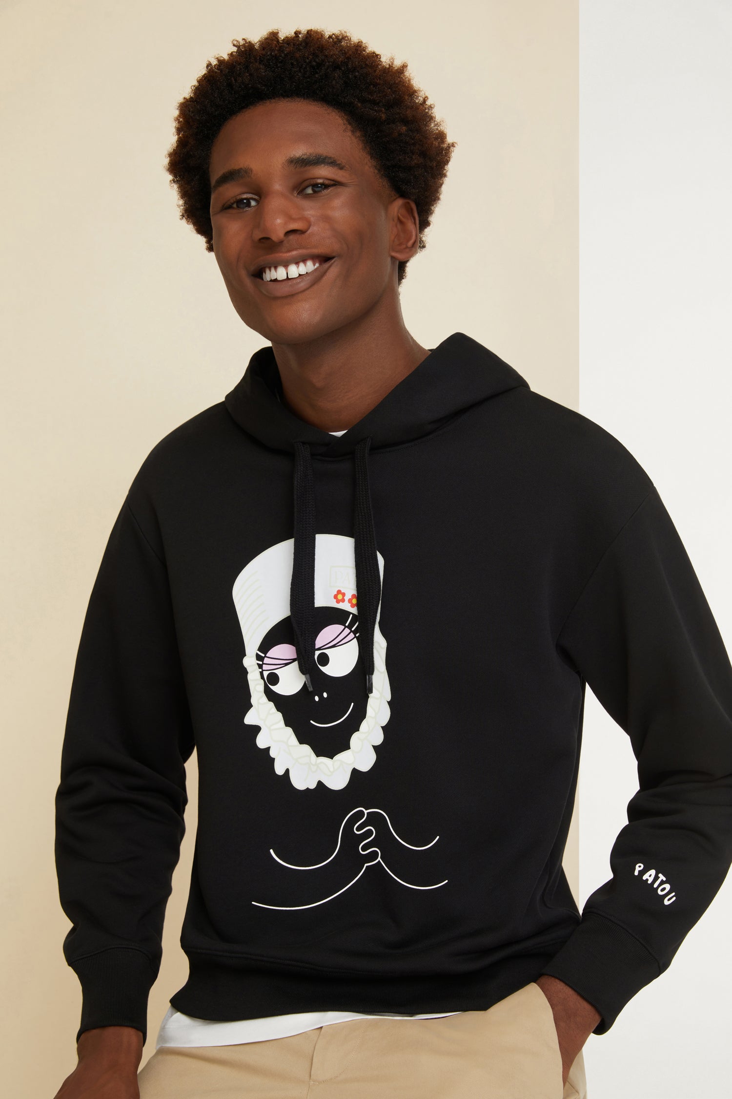 Patou P22JE0489999999B hoodie coton bio noir Barbamama