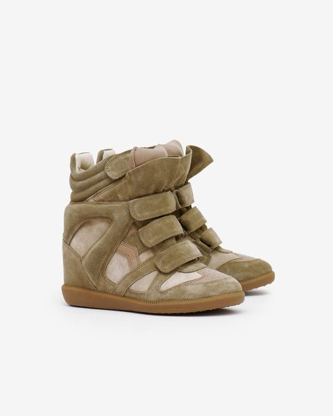 Isabel Marant Bekett baskets compensées taupe cuir