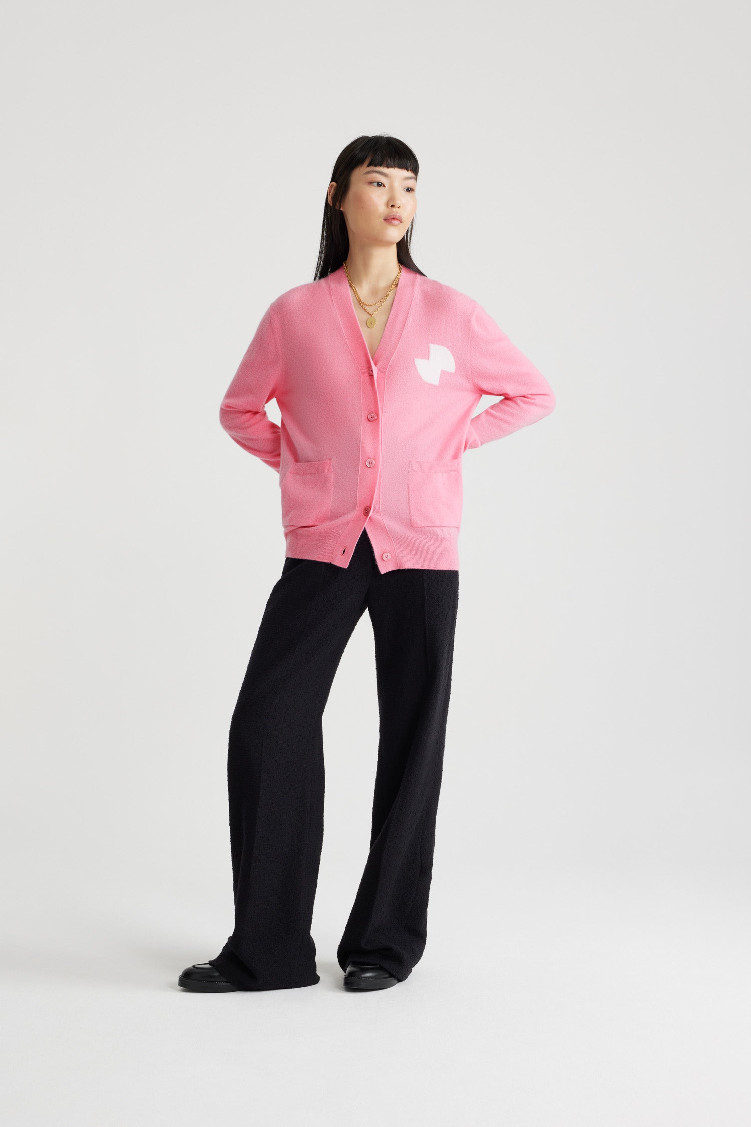 Patou JP KN2188041425P Cardigan laine rosebloom pink