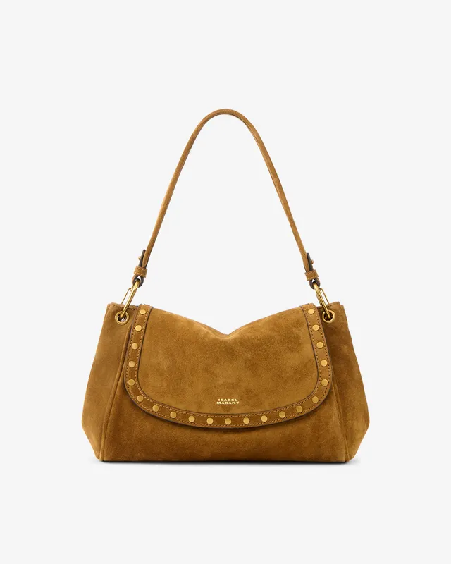 Isabel Marant Chany M sac cuir velours cognac 34 cm