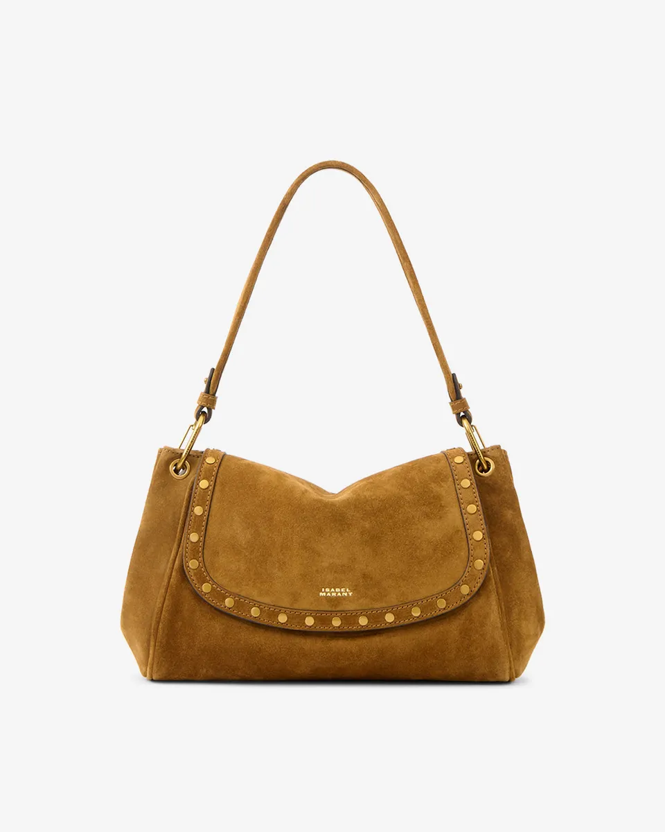 Isabel Marant Chany M sac cuir velours cognac 34 cm