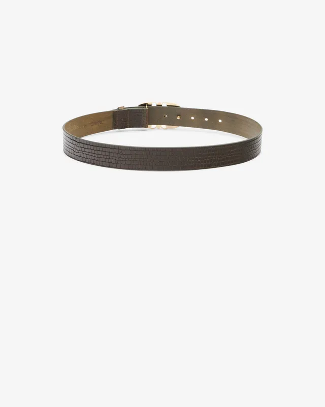 Isabel Marant Mirko ceinture cuir kaki boucle bijou 4 cm