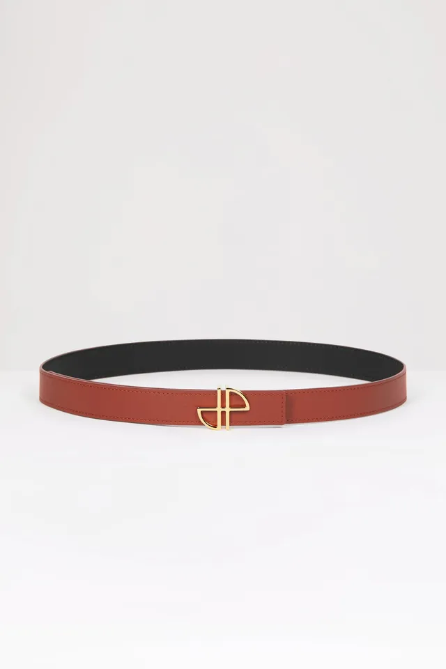 Patou BE001 ceinture cuir marron réversible S-M-L