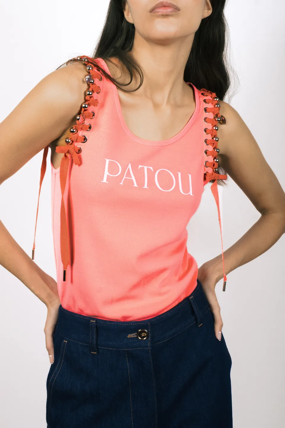 Patou E24SP0519994207C débardeur coton Coral