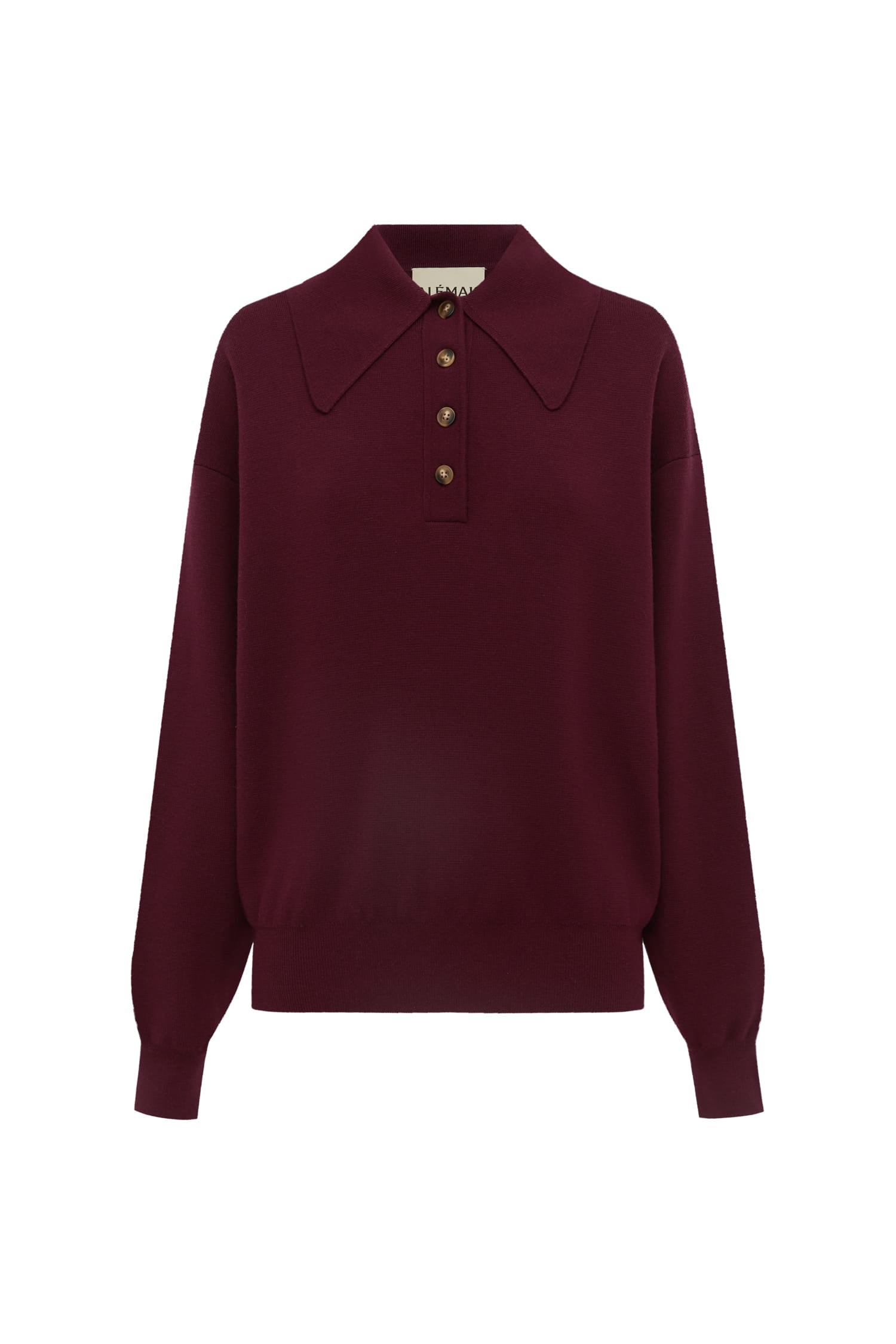 Alemais Claudia Plum polo tricot laine prune