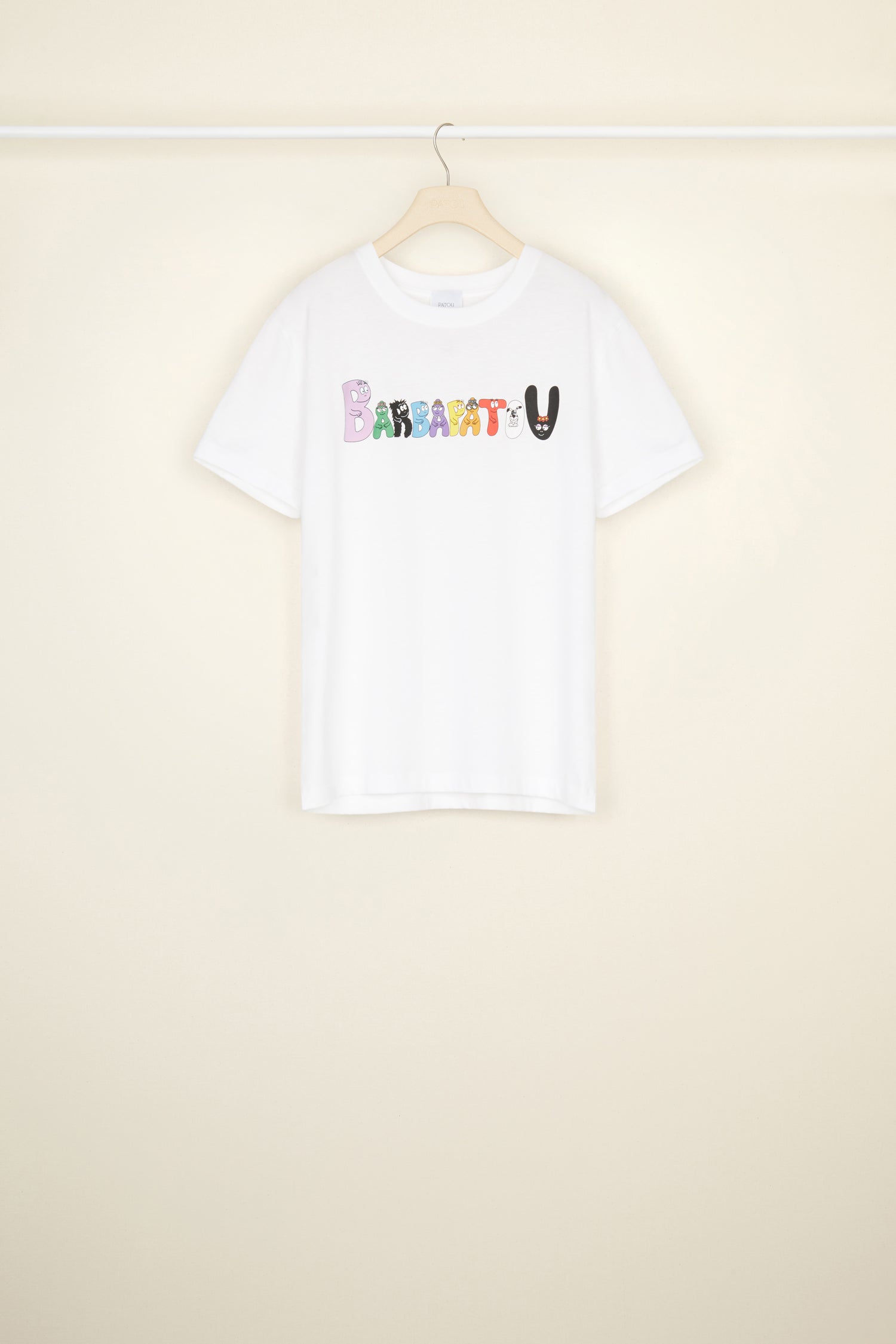 Patou JE046 t-shirt blanc coton bio barbapatou col rond