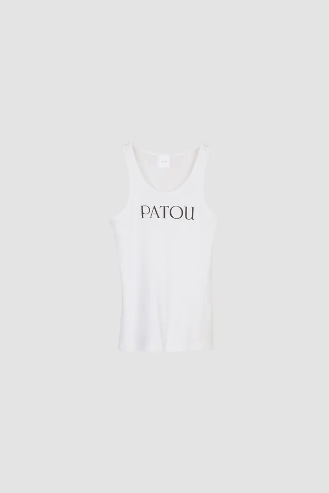 Patou JE015 débardeur coton bio Blanc logo