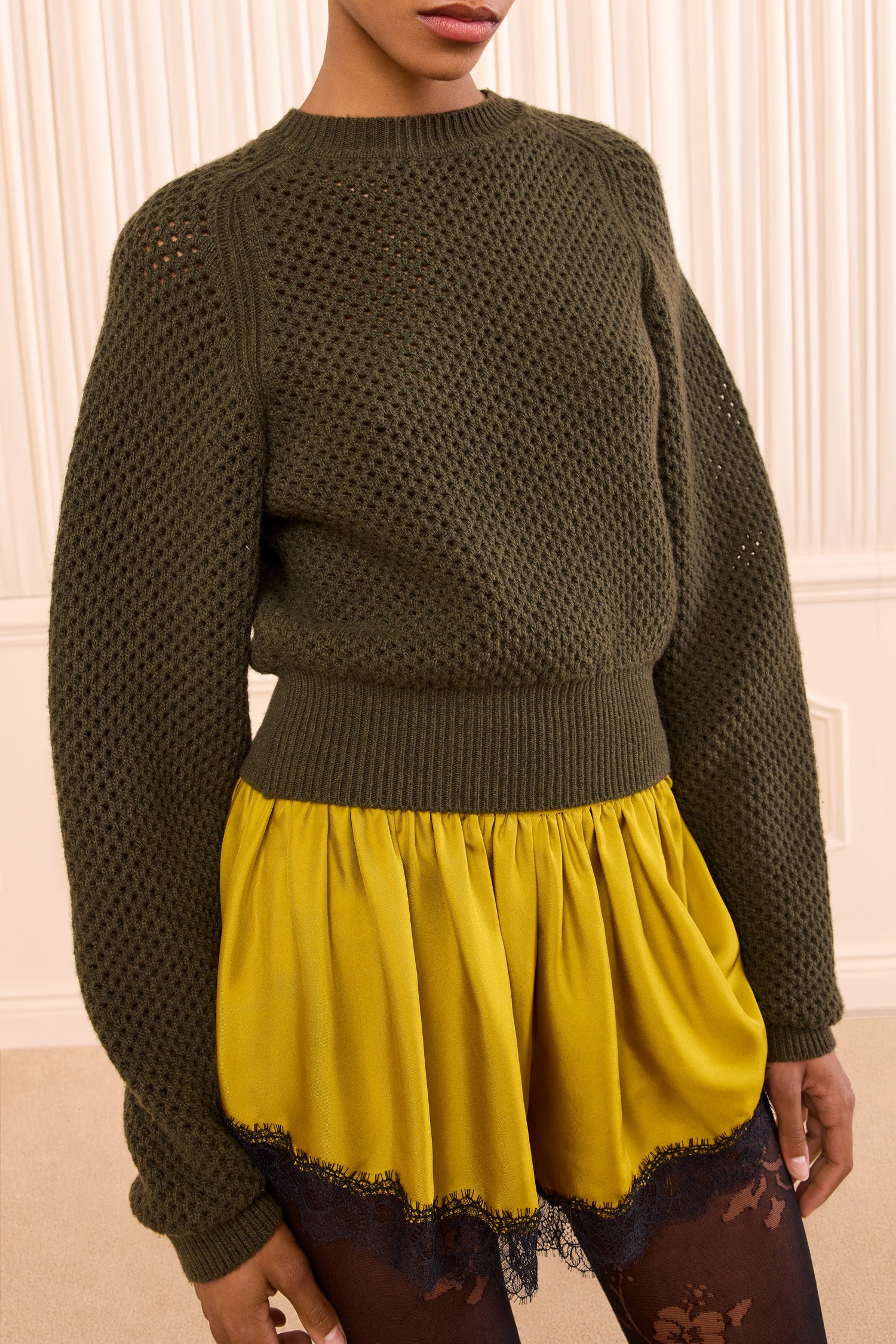 Ulla Johnson Knits Pull Ronan Militaire Laine Mérinos