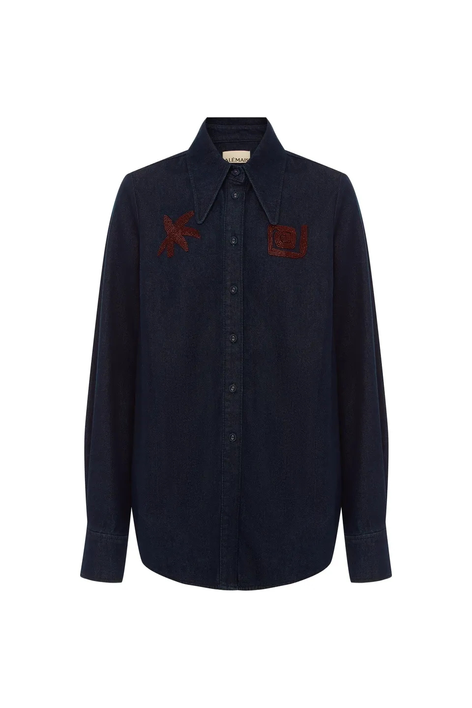 Alemais Delany chemise jean perlée coton