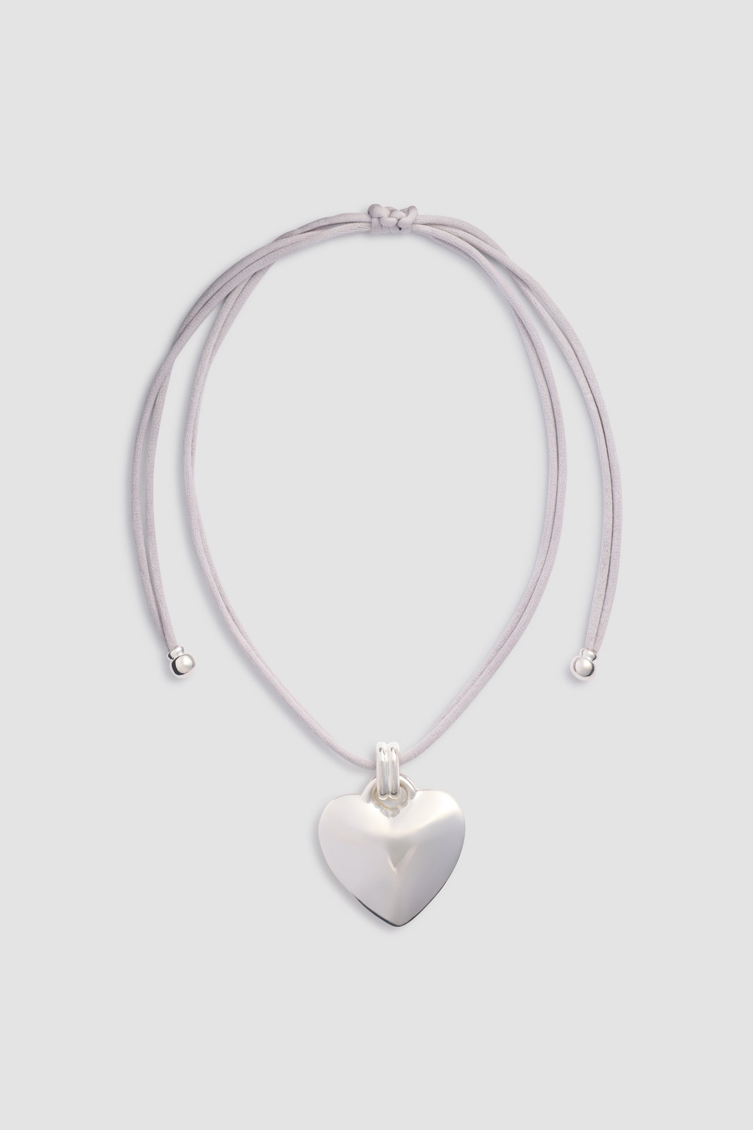 Patou JW150 collier pendentif cœur ruban argenté