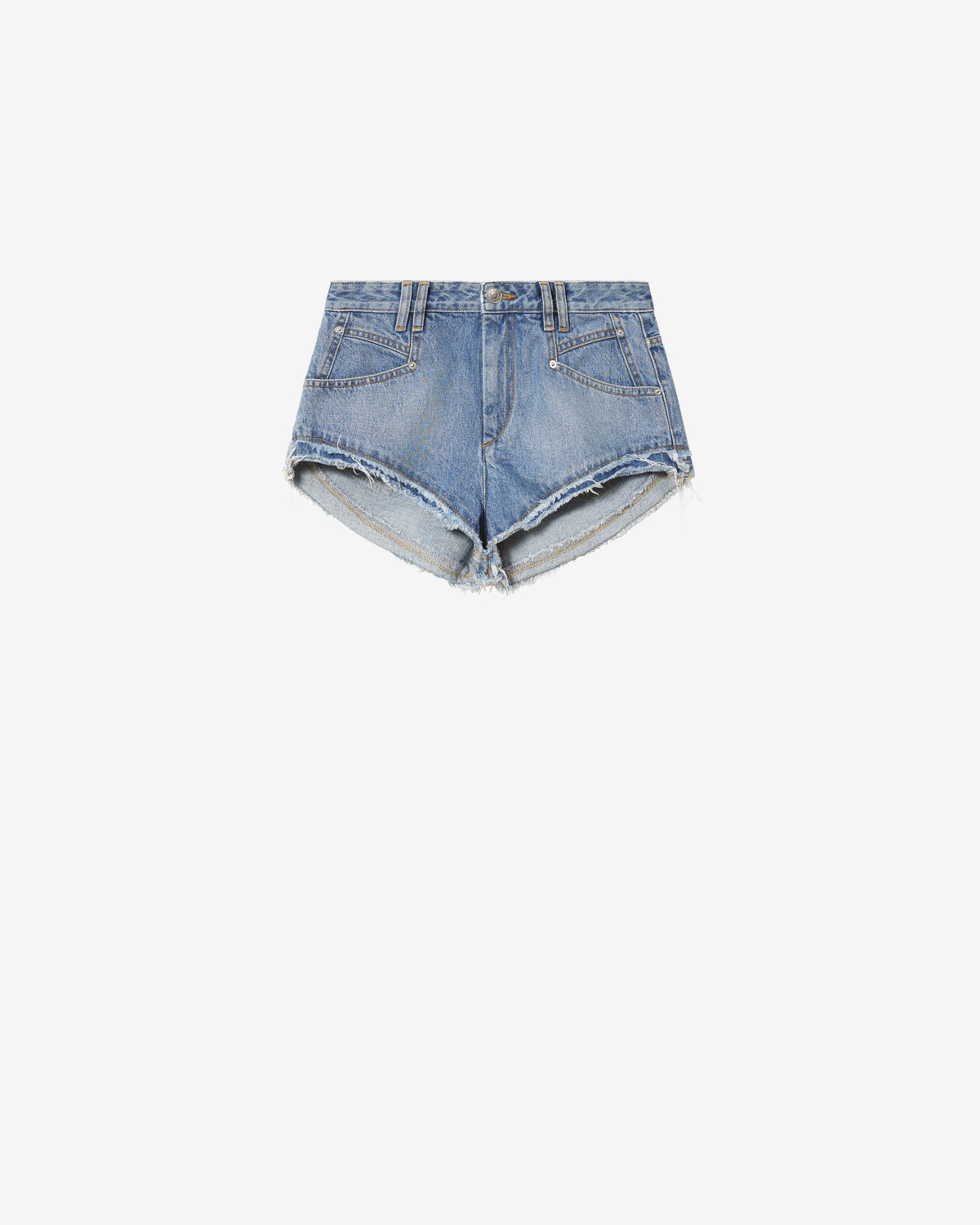 Isabel Marant Eneidala short denim bleu clair coupe mini