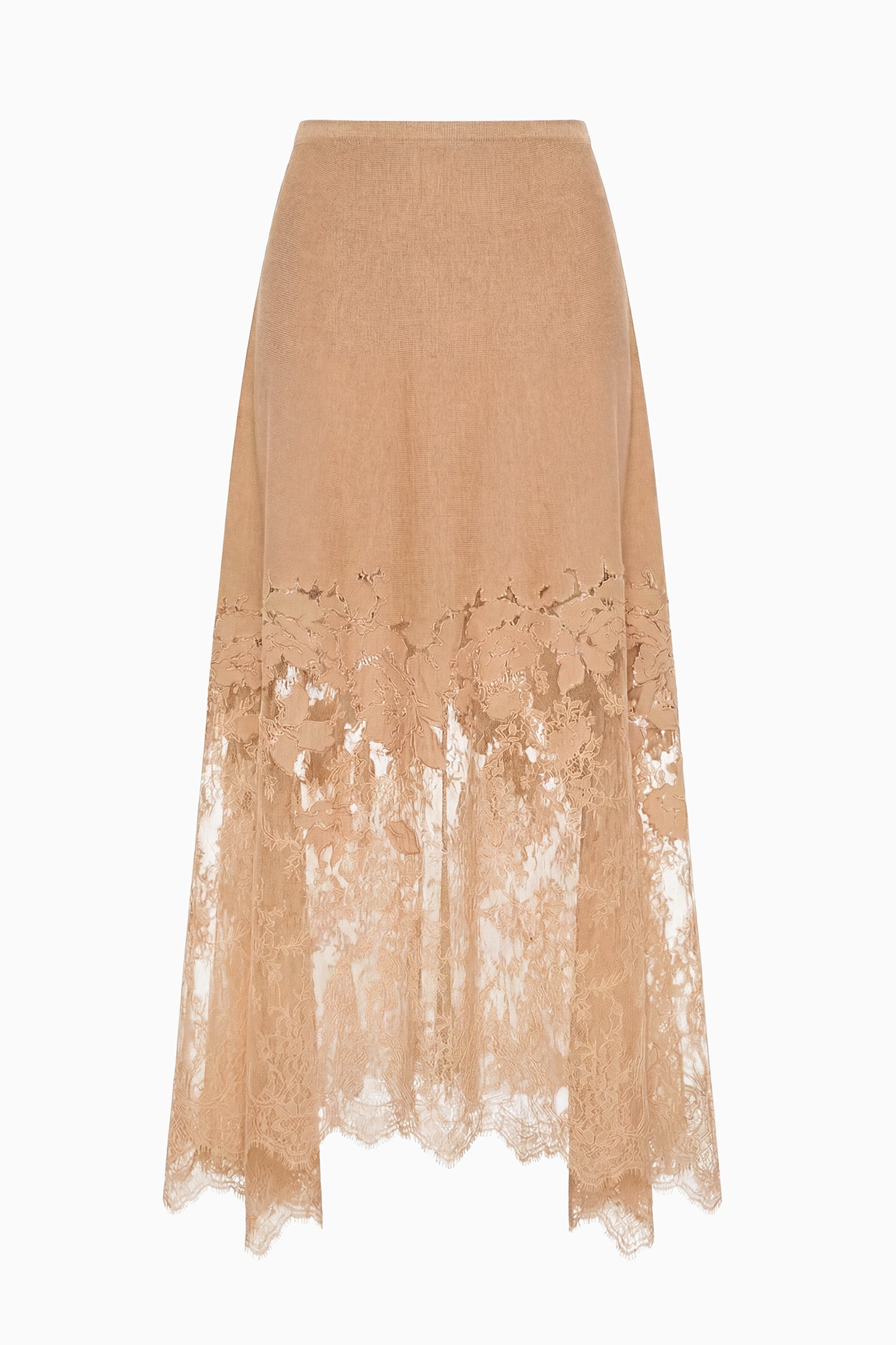 Ulla Johnson Josina jupe midi almond rose laine