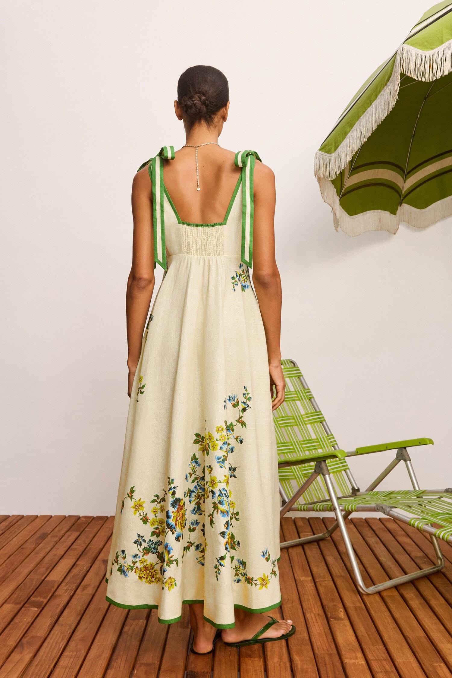 Alemaïs Phyllis robe midi sundress fleurie lin