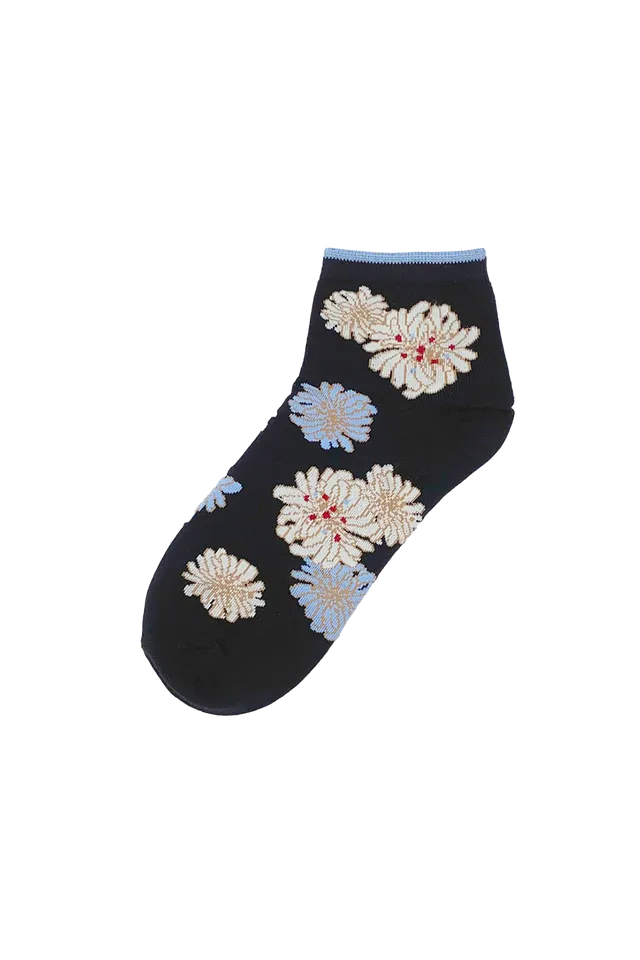 Paul & Joe Chrysanthème chaussettes noires épaisses