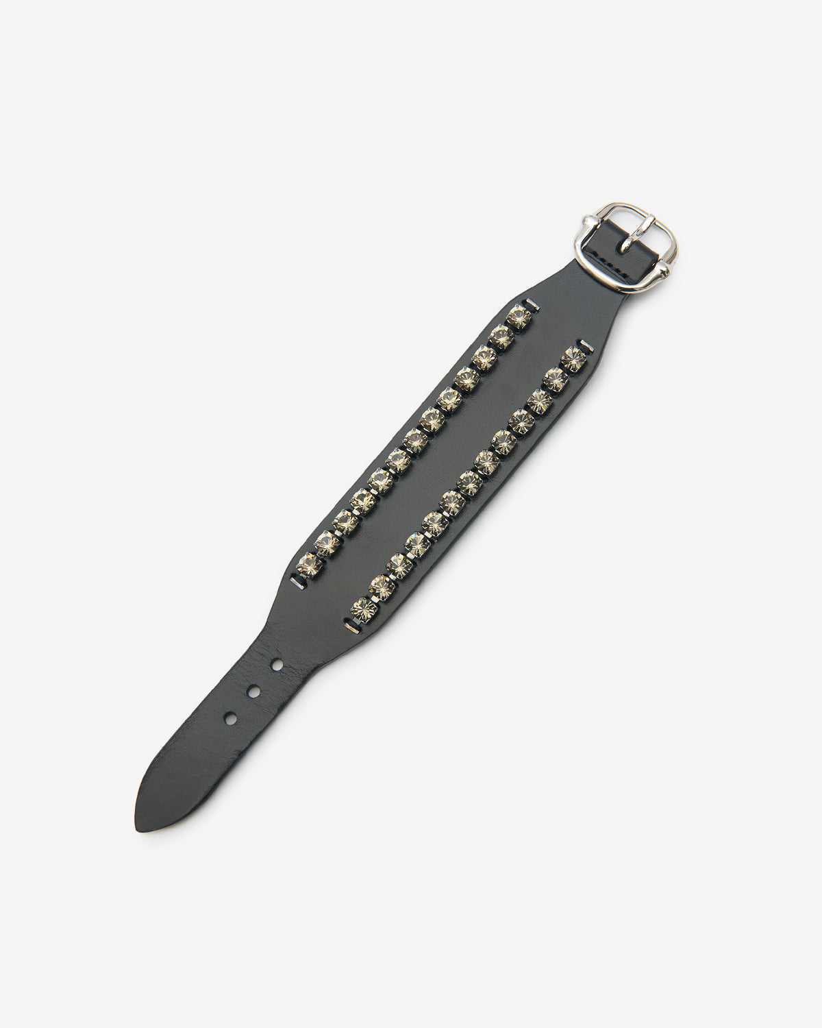 Isabel Marant Morea Bracelet cuir noir-palladium