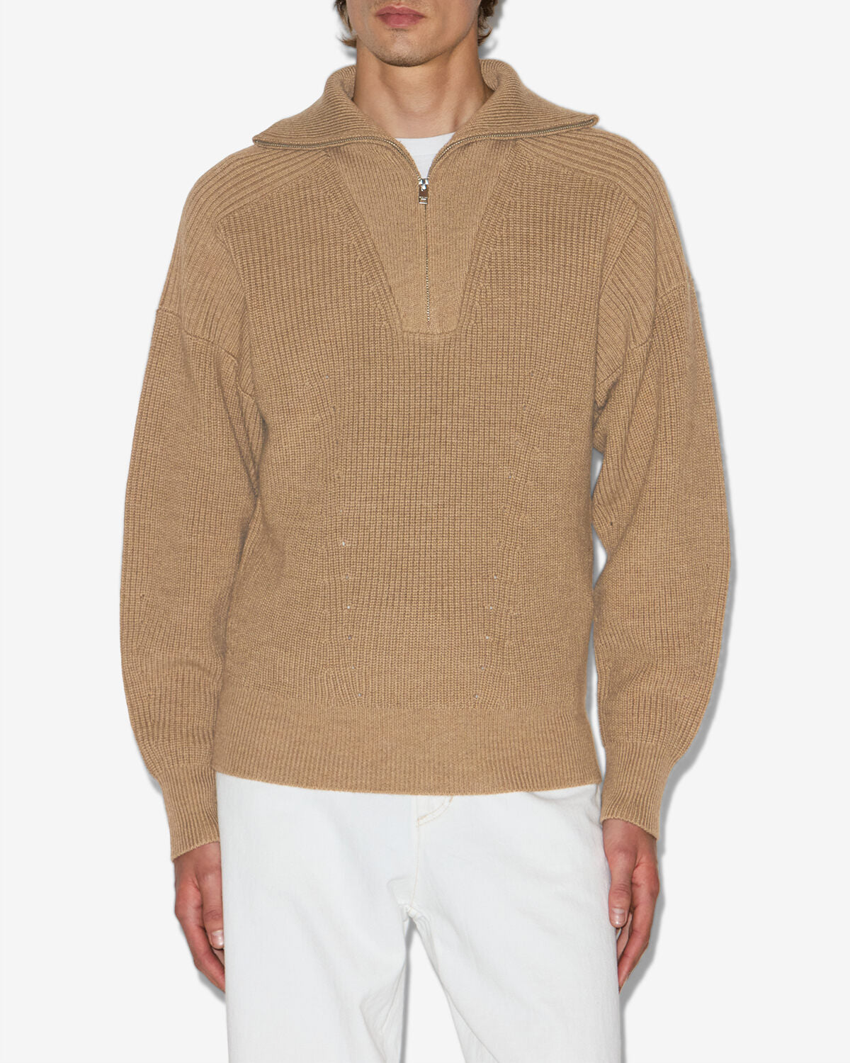 Isabel Marant Benny PU0080HA pull camel laine mérinos