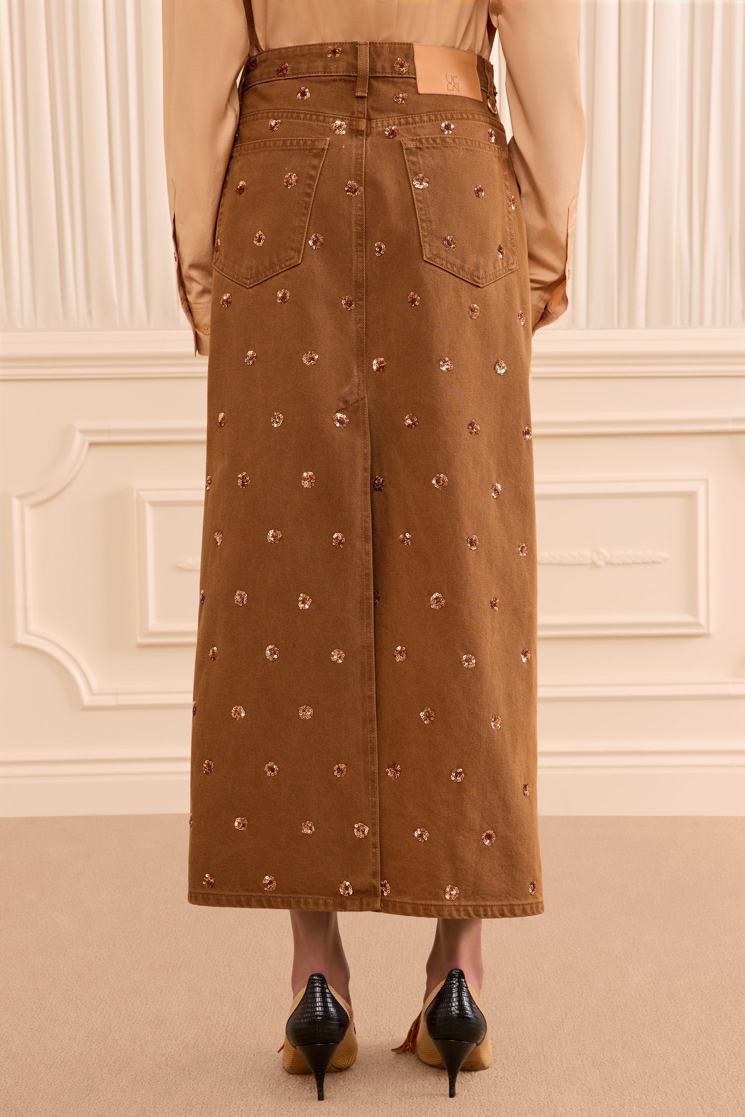 Ulla Johnson Verona UJ9903037 jupe denim brodée