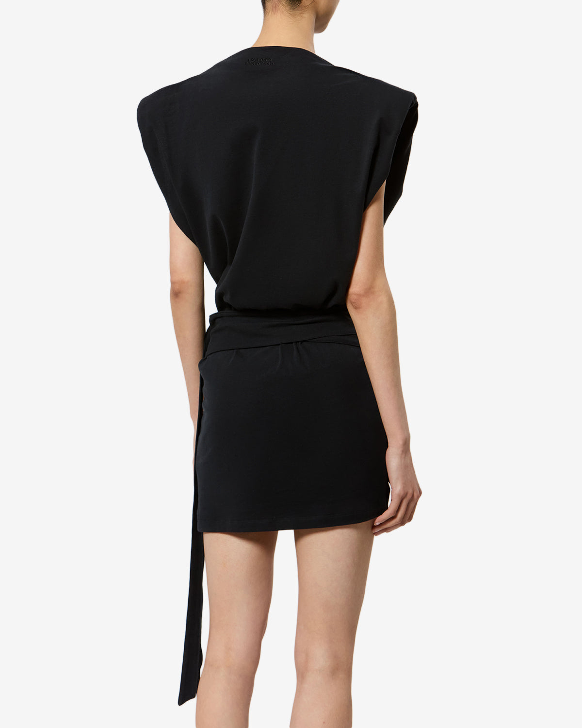 Isabel Marant Marielle RO0874 robe coton noir drapée