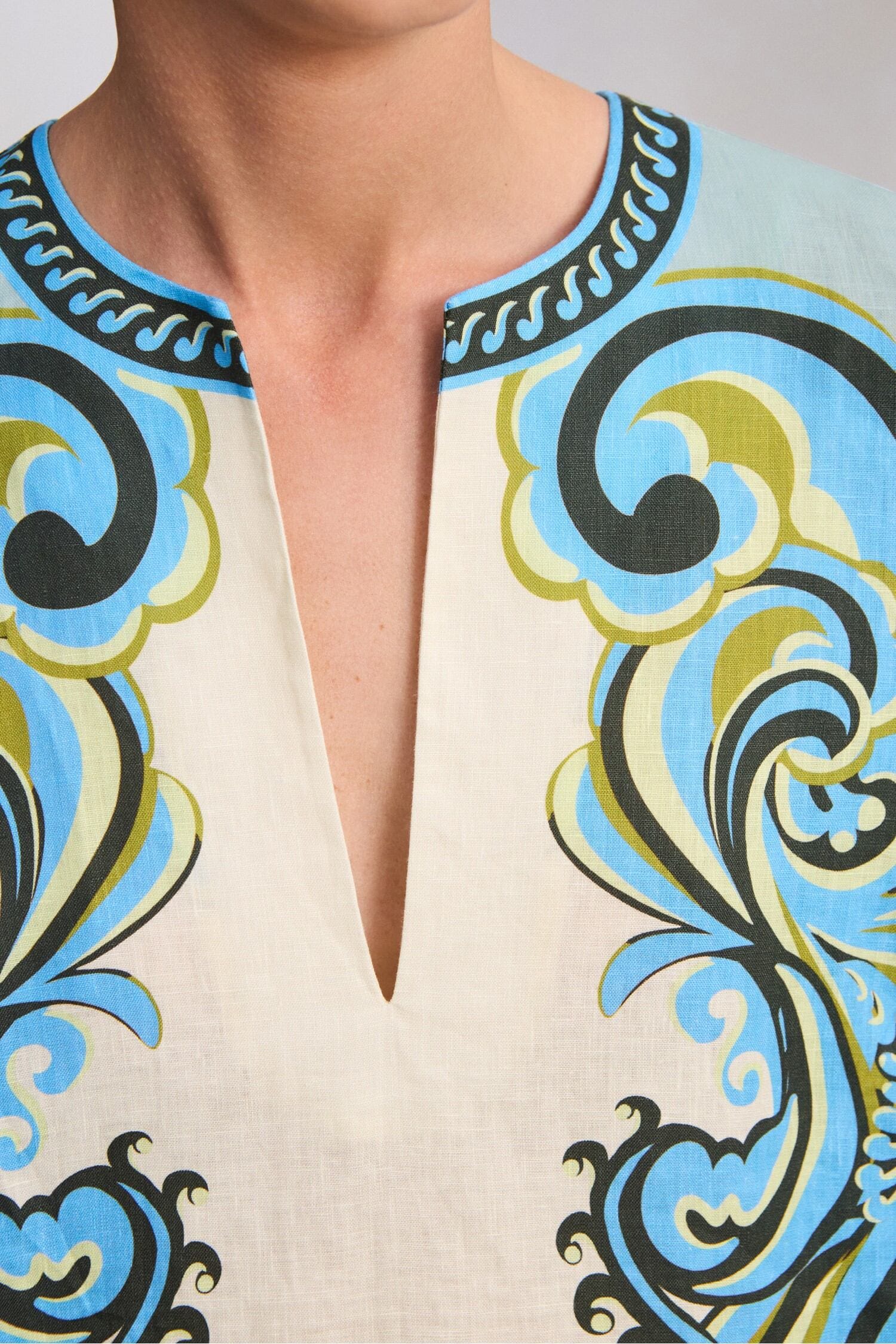 Alemäis Natalia Midi Robe lin paisley