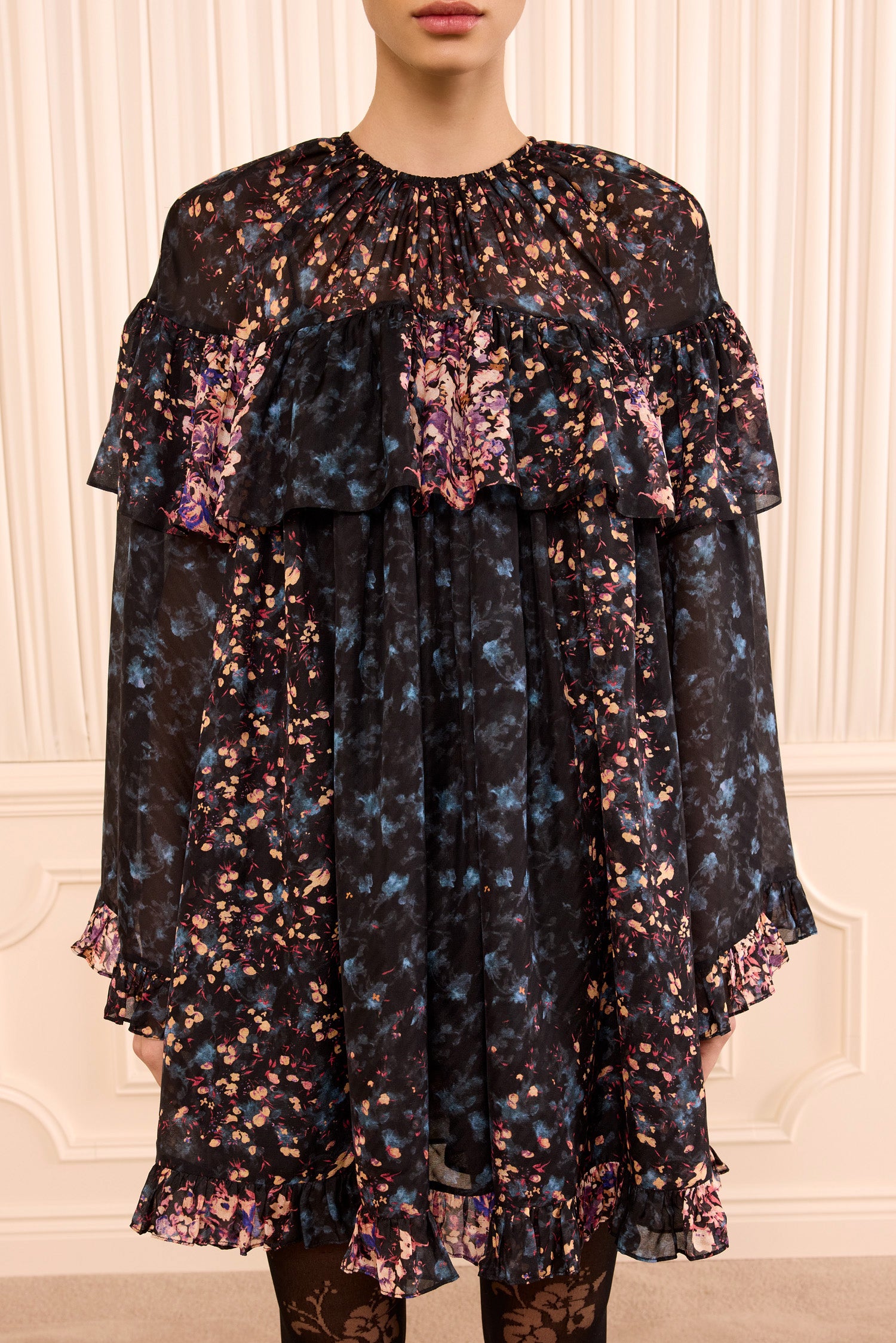 Ulla Johnson Lune FA260128 robe mini Eclipse soie jacquard