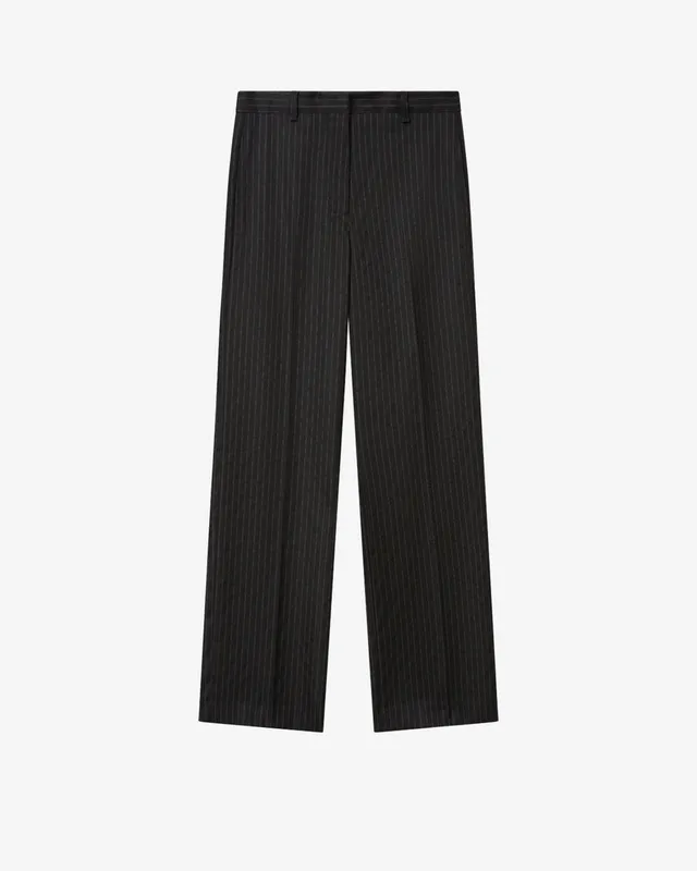 Isabel Marant Noanda pantalon laine noir à rayures