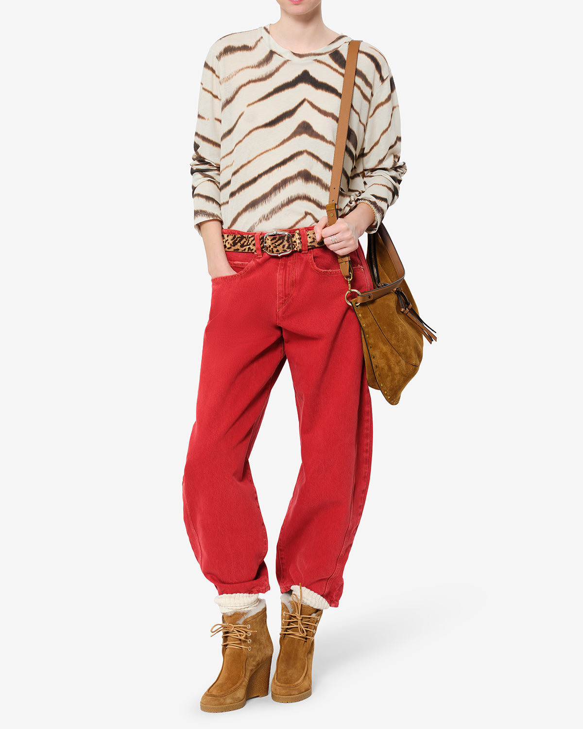 Isabel Marant T-shirts Zakane TS0242FA t-shirt zèbre