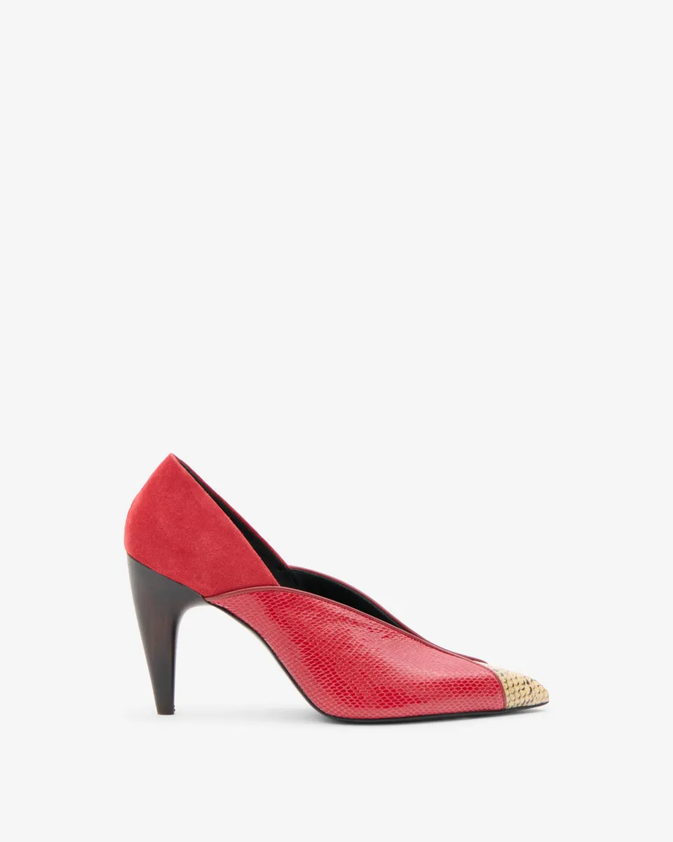 Isabel Marant Luza escarpins rouge python talon 9cm