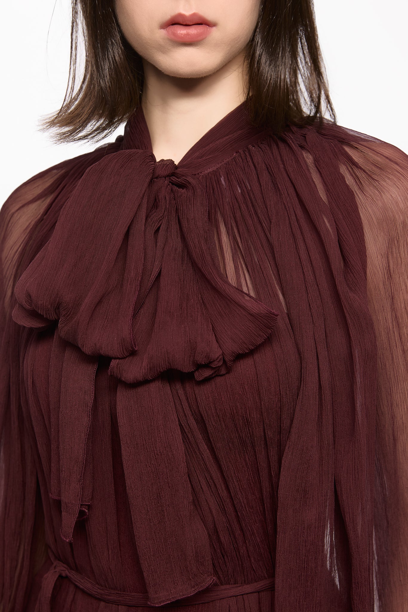 ATU Body Couture SILK Chiffon robe chemise S bordeaux